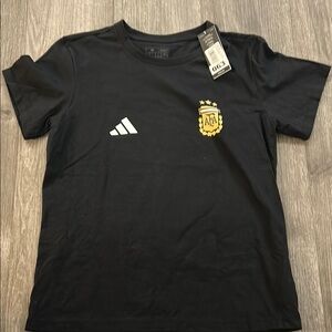 Adidas Kids Black Soccer Team T-Shirt 10/12 medium